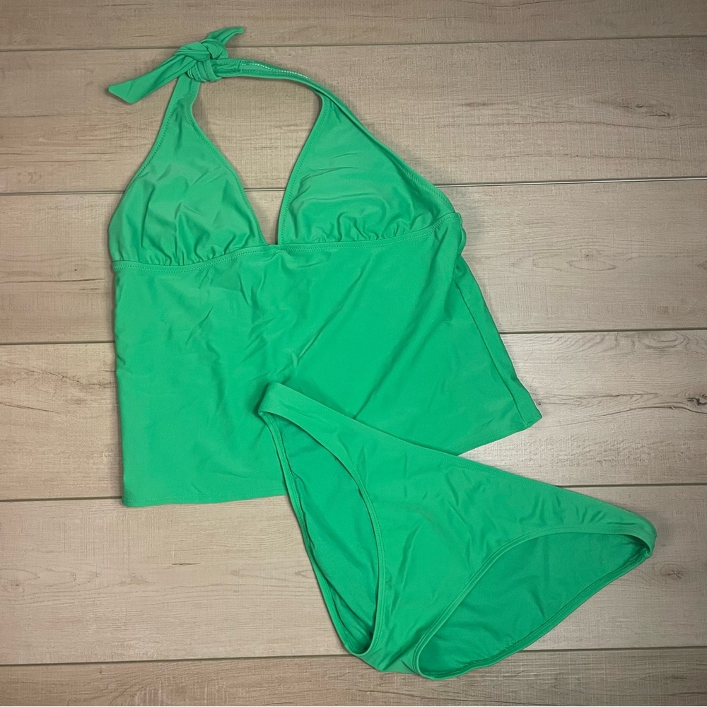 Old Navy Green Halter Tankini Set